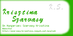 krisztina szarvasy business card